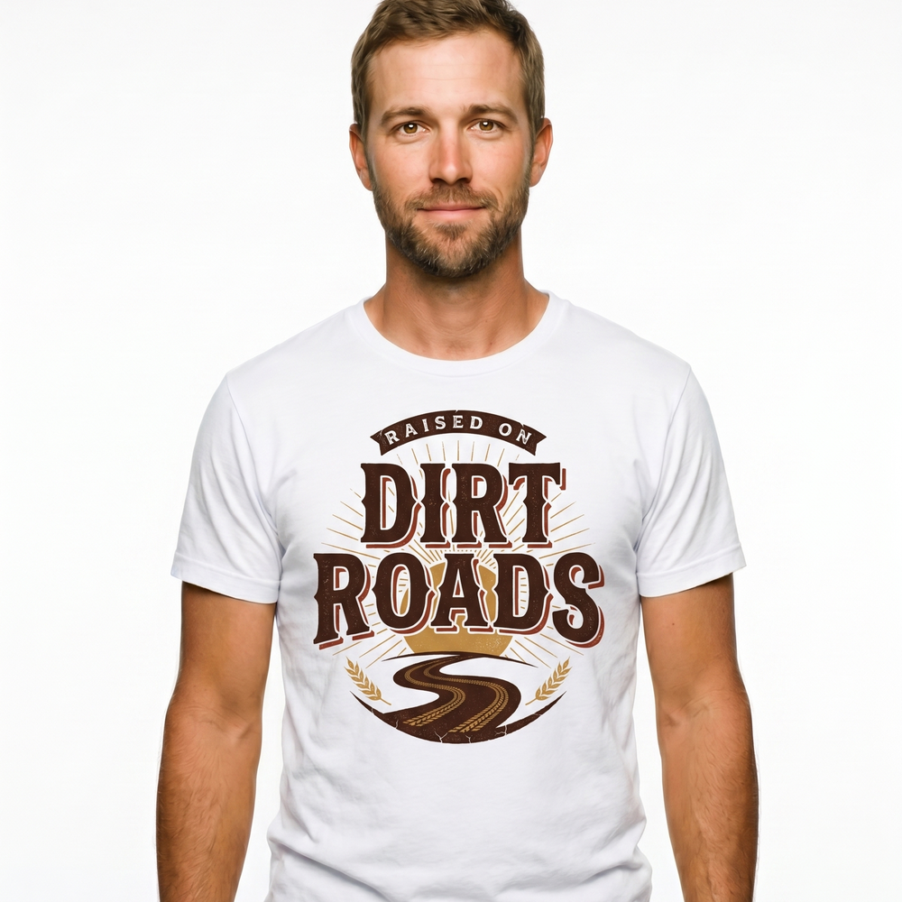 Raised on Dirt Roads worn by a model
