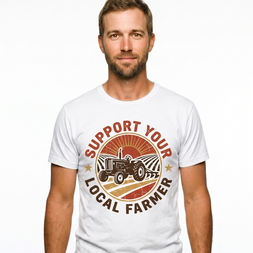 Support Your Local Farmer worn by a model